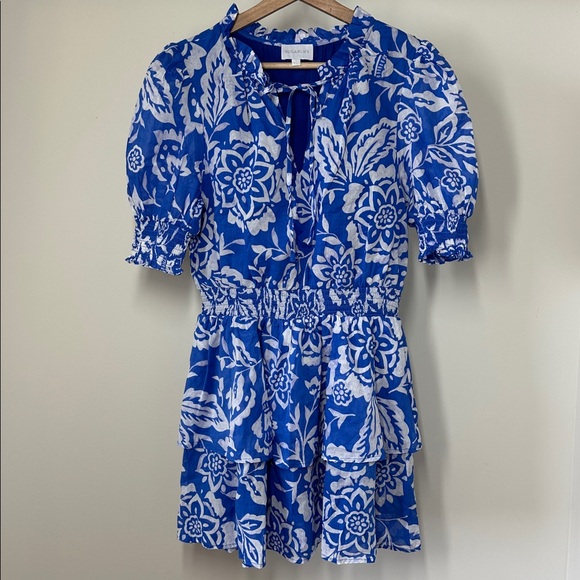 SUGARLIPS Marny Floral Rai Ruffle Mini Dress women’s medium - Picture 2 of 10